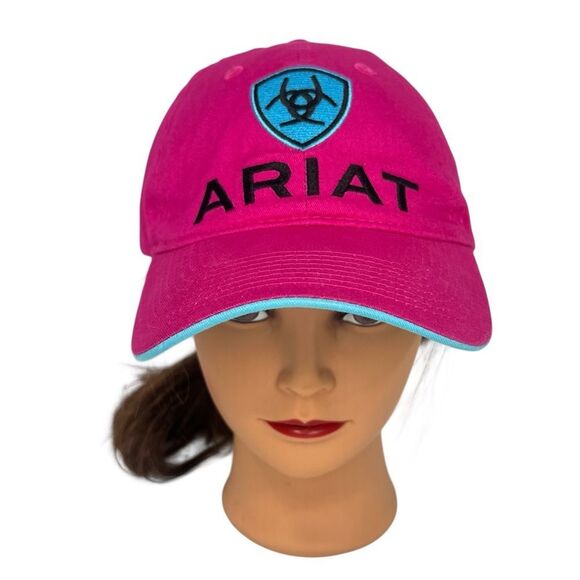 Ariat Ballcap Textile One Size Adjustable Pink/Blue Details Unisex - Picture 1 of 9